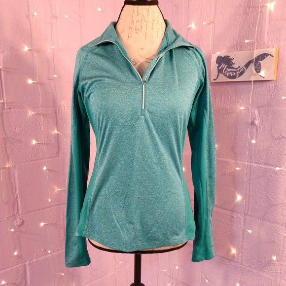 Danskin Now Teal Quarter Zip Jacket 